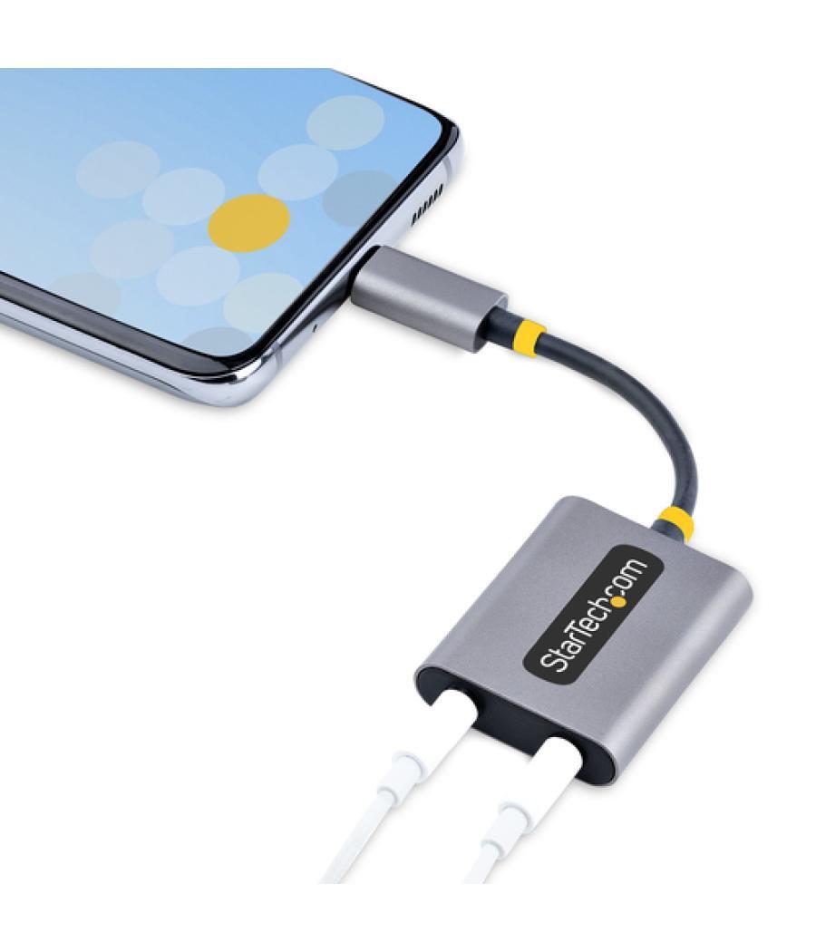 StarTech.com Divisor USB-C de Auriculares - Adaptador USB Tipo C a 2 Auriculares - Multiplicador para Dos Auriculares con Micróf