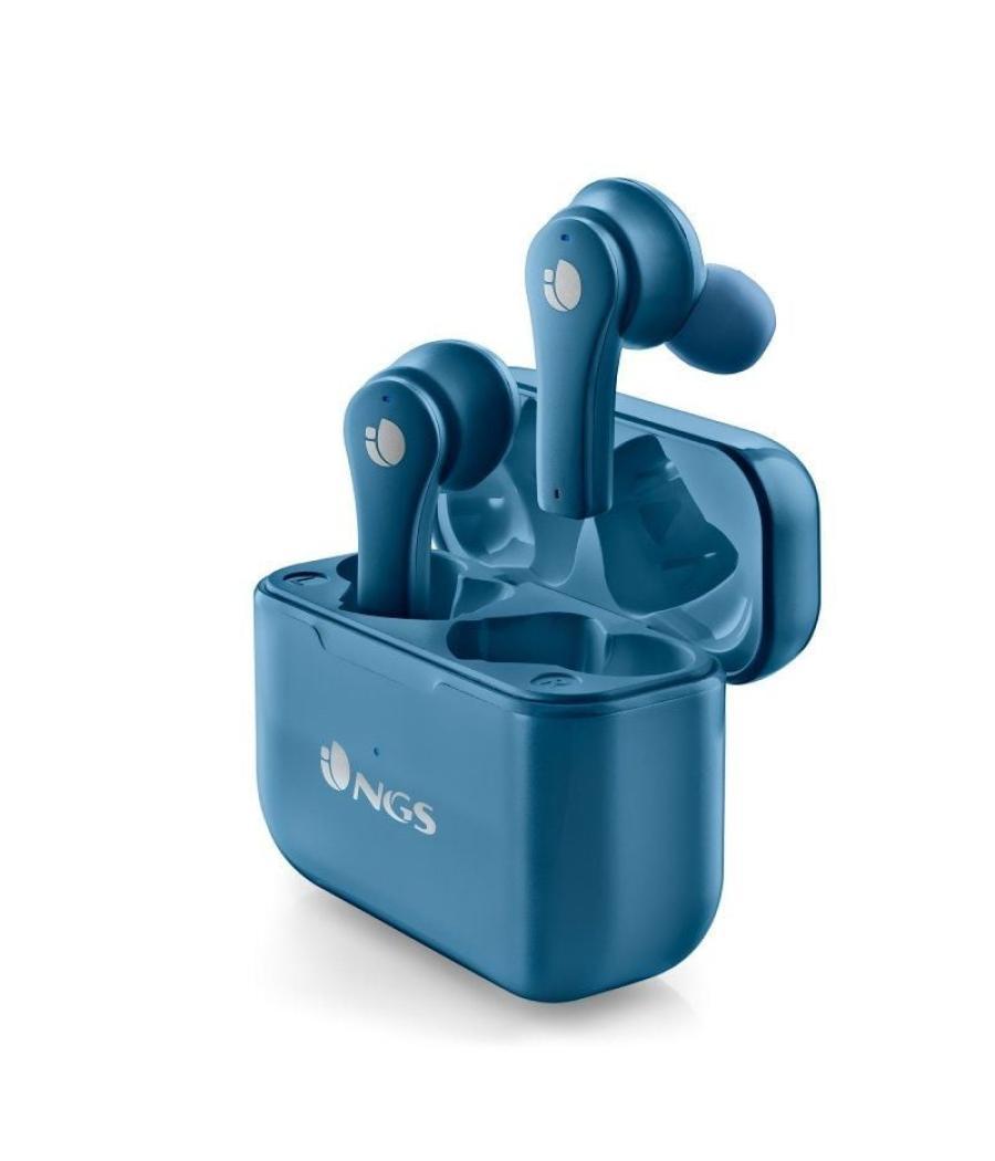 Auriculares bluetooth ngs ártica bloom con estuche de carga/ autonomía 6h/ azules