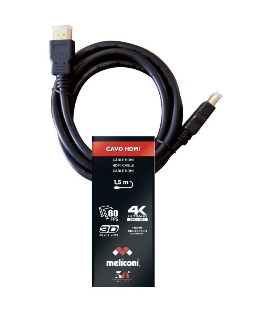 Cable hdmi 4k meliconi 497002/ hdmi macho - hdmi macho/ 1.5m/ negro