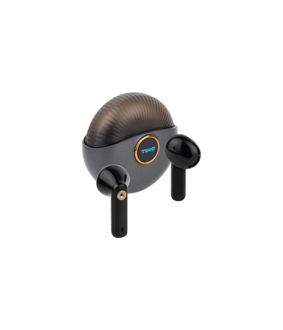 Auricular bluetooth + microfono con estuche de carga snail negro tooq