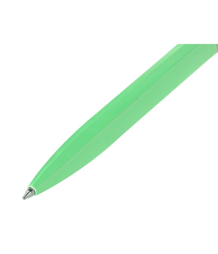 Juego bolígrafo y roller belius endless summer aluminio color verde y plateado tinta azul caja de diseño