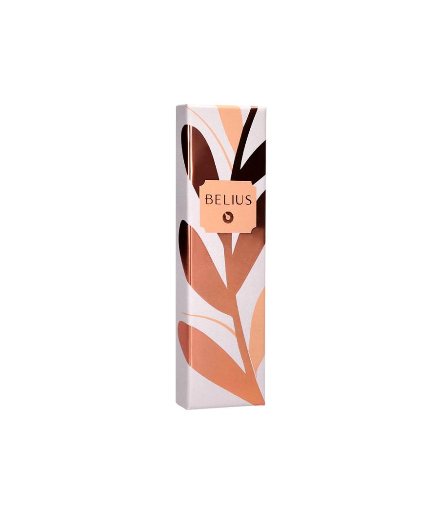 Bolígrafo belius rose aluminio color naranja/oro rosa tinta azul caja de diseño