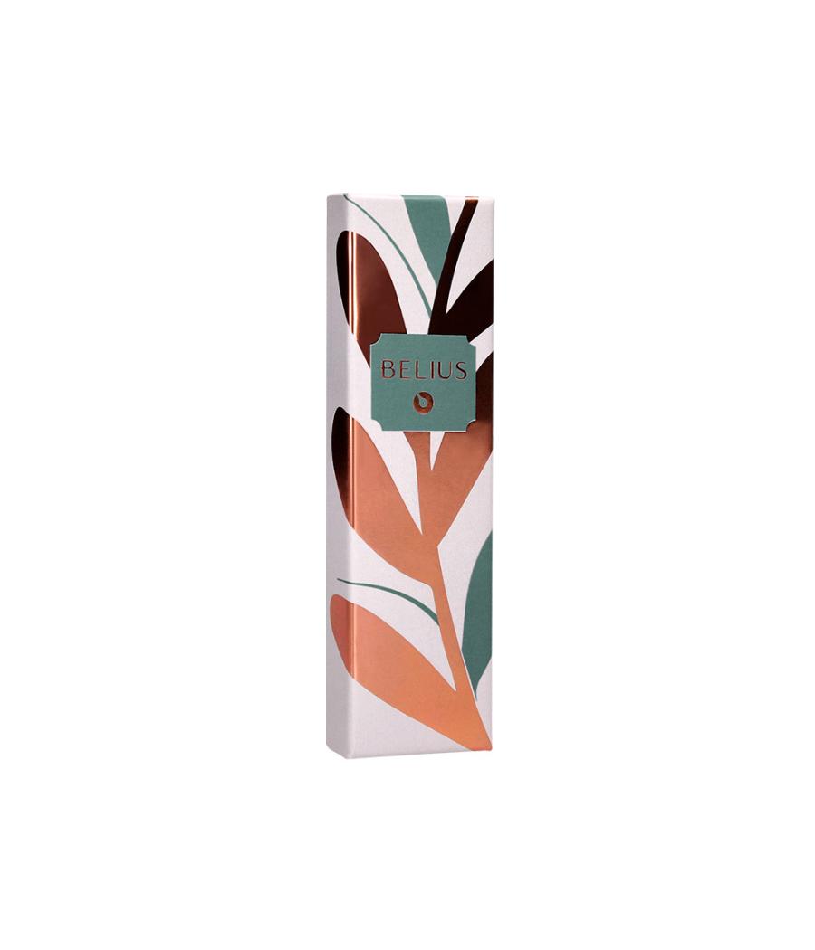 Bolígrafo belius rose aluminio color verde oliva/oro rosa tinta azul caja de diseño