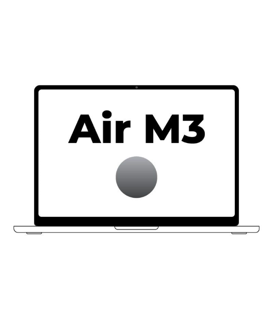 Apple macbook air 13,6'/ m3 8-core cpu/ 8gb/ 256gb ssd/ 8-core gpu/ gris espacial