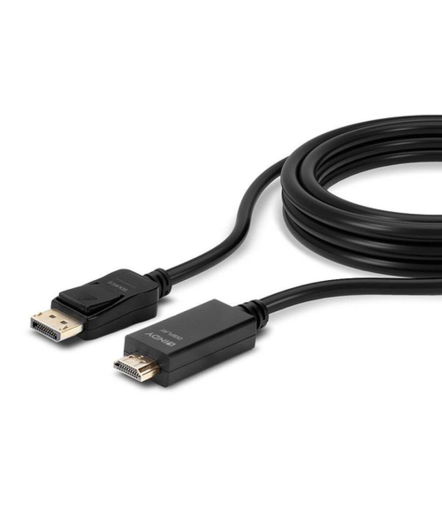 Lindy 36920 adaptador de cable de vídeo 0,5 m DisplayPort HDMI tipo A (Estándar) Negro