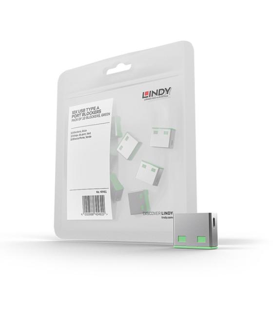Lindy 40461 bloqueador de puerto USB tipo A Verde Acrilonitrilo butadieno estireno (ABS) 10 pieza(s)