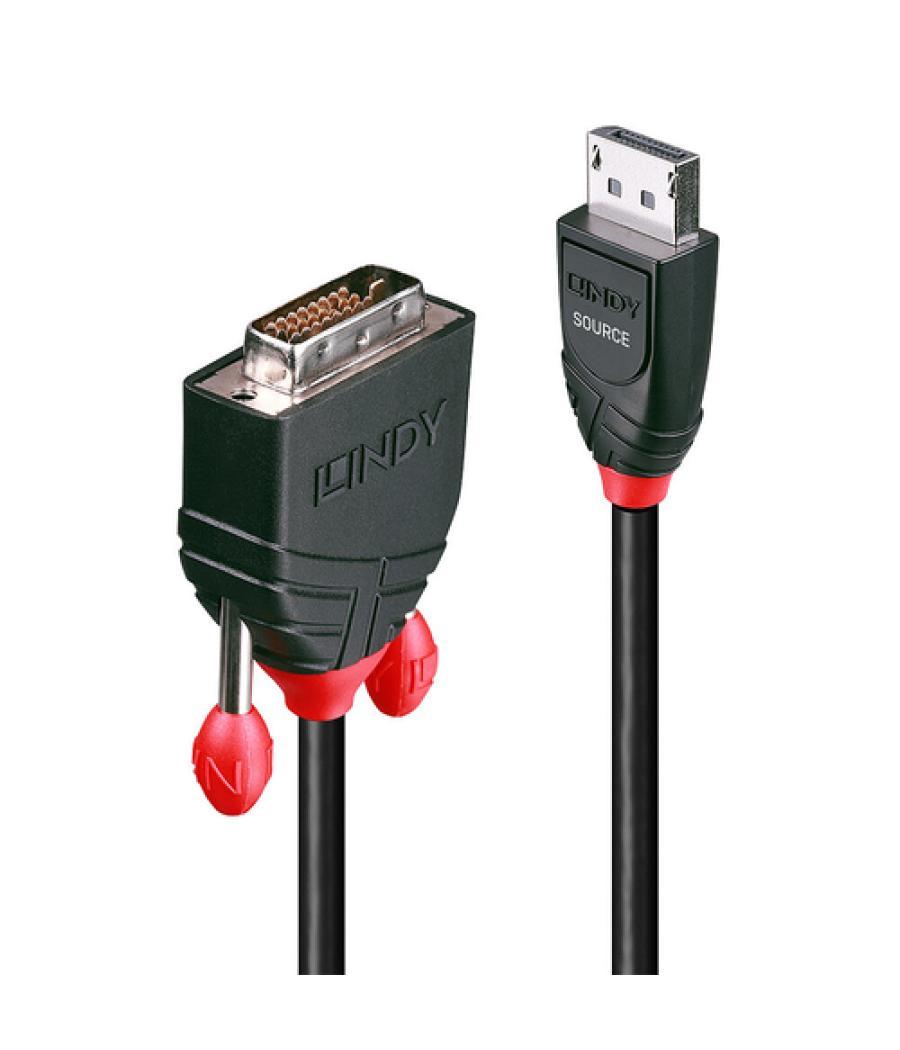 Lindy 41491 adaptador de cable de vídeo 2 m DisplayPort HDMI Negro