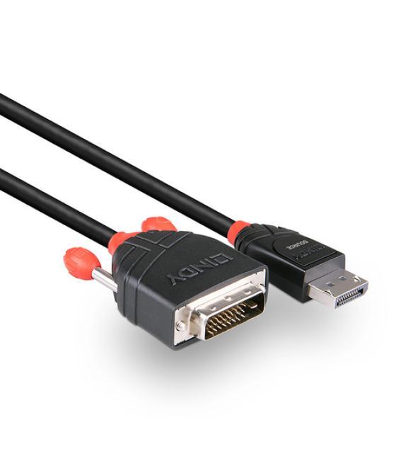 Lindy 41491 adaptador de cable de vídeo 2 m DisplayPort HDMI Negro