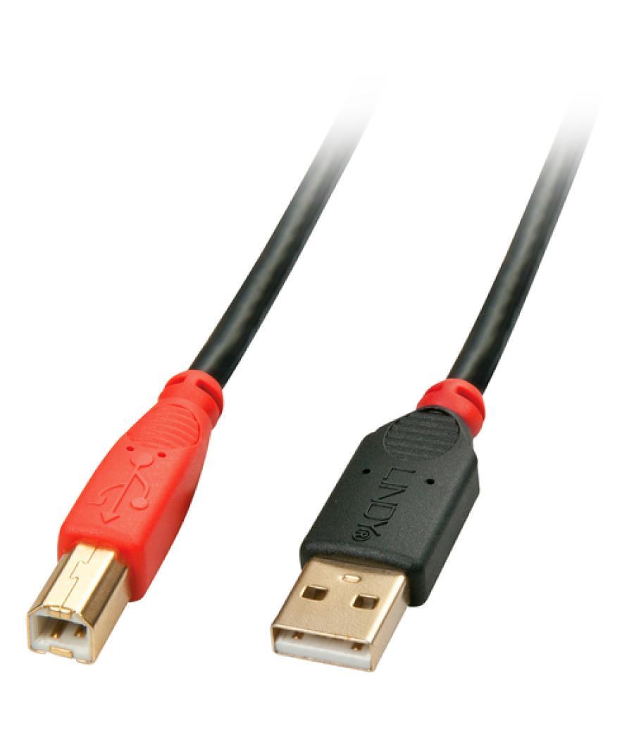 Lindy 42762 cable USB 15 m USB 2.0 USB A USB B Negro, Rojo