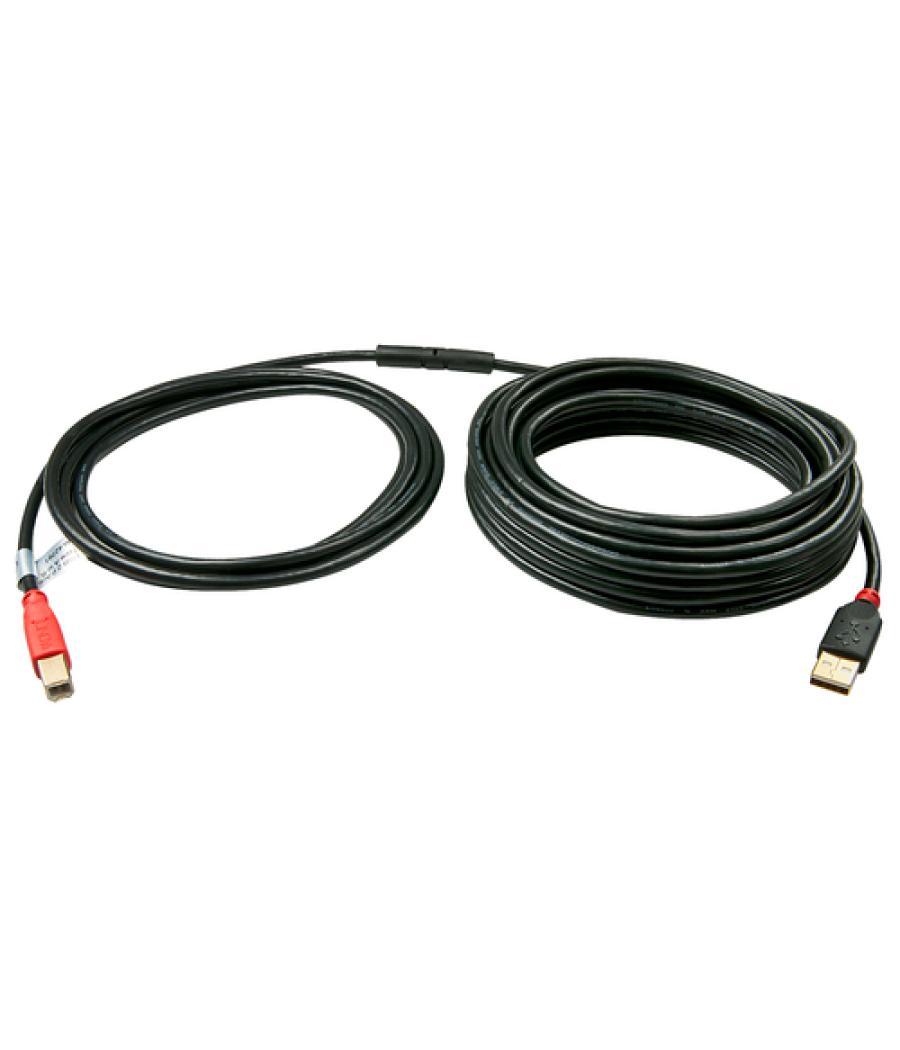 Lindy 42762 cable USB 15 m USB 2.0 USB A USB B Negro, Rojo