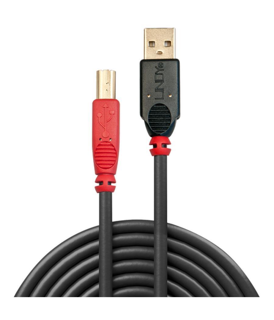 Lindy 42762 cable USB 15 m USB 2.0 USB A USB B Negro, Rojo