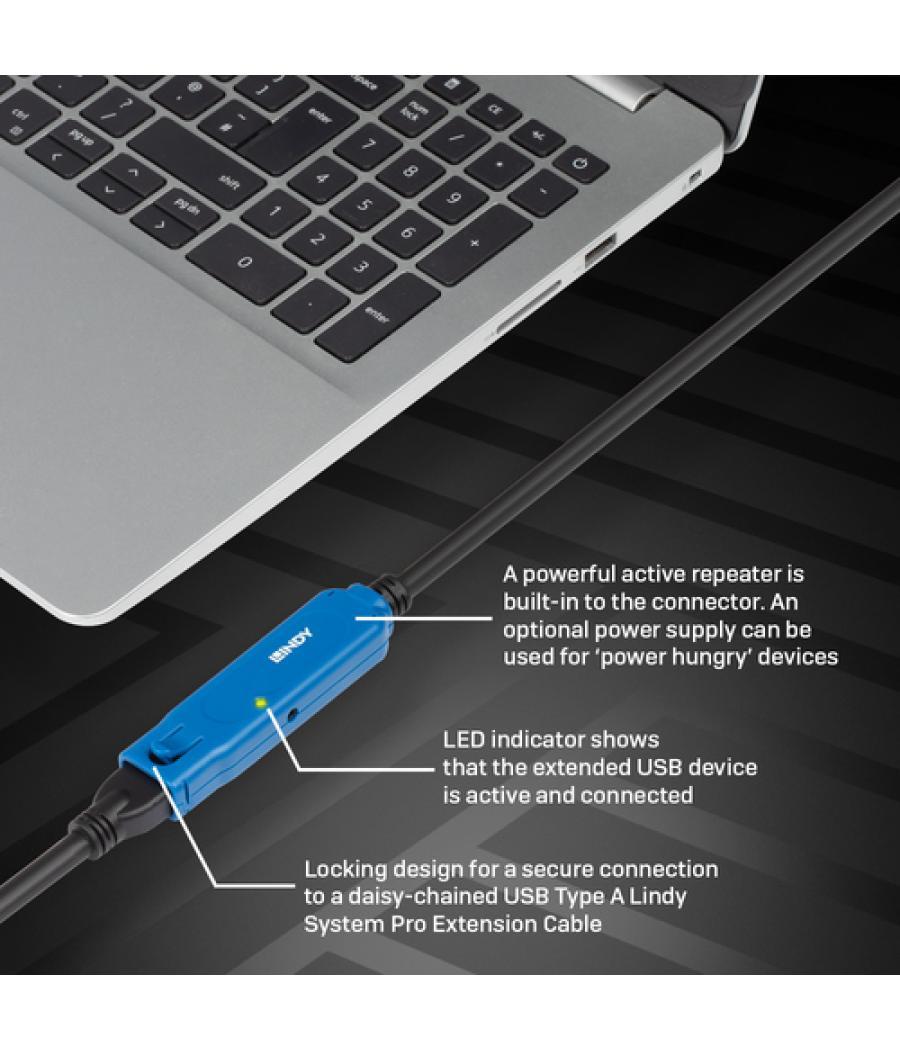 Lindy 43381 cable USB 8 m USB 3.2 Gen 1 (3.1 Gen 1) USB C USB A Negro, Azul