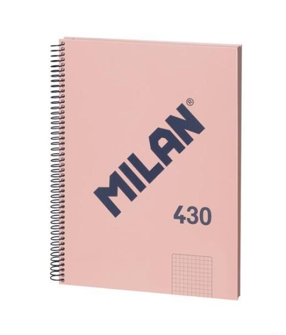 Milan libreta con espiral a4 80h papel 95gr pautado 1 línea 7mm serie 1918 rosa