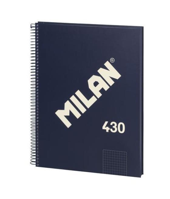 Milan libreta con espiral a4 48h papel 95gr cuadriculado 5x5mm serie 1918 azul