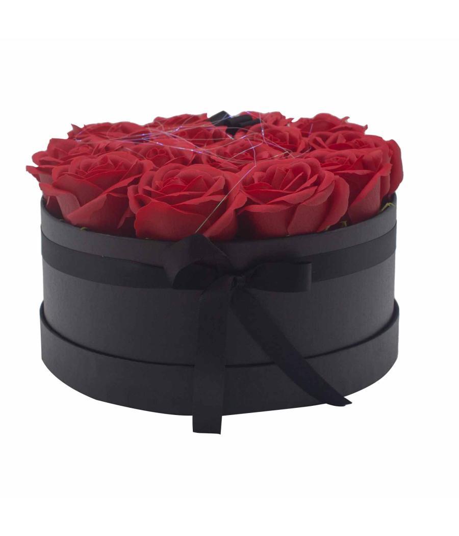 Caja de Regalo - Flor de Jabón 14 Rosas rojo - ronda