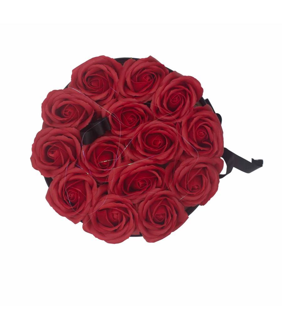 Caja de Regalo - Flor de Jabón 14 Rosas rojo - ronda