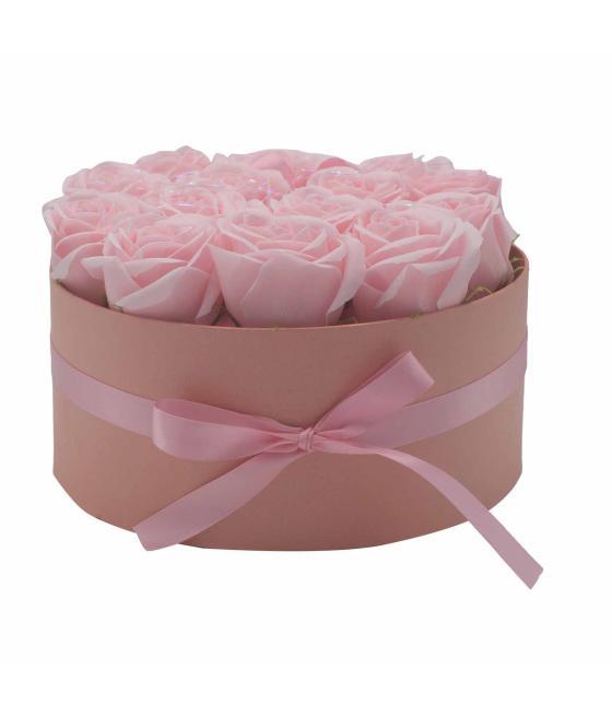 Caja de Regalo - Flor de Jabón 14 Rosas Rosas - ronda