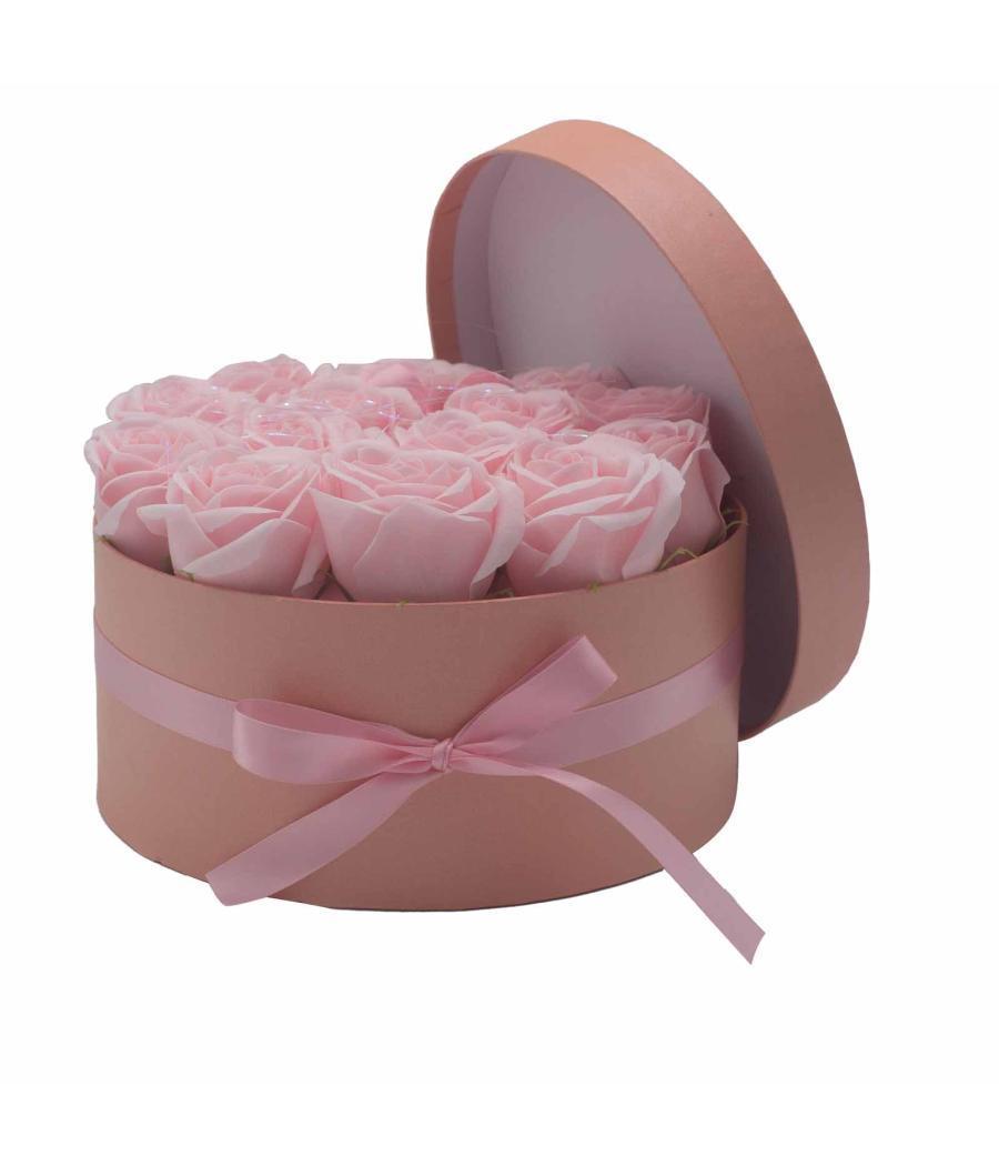 Caja de Regalo - Flor de Jabón 14 Rosas Rosas - ronda