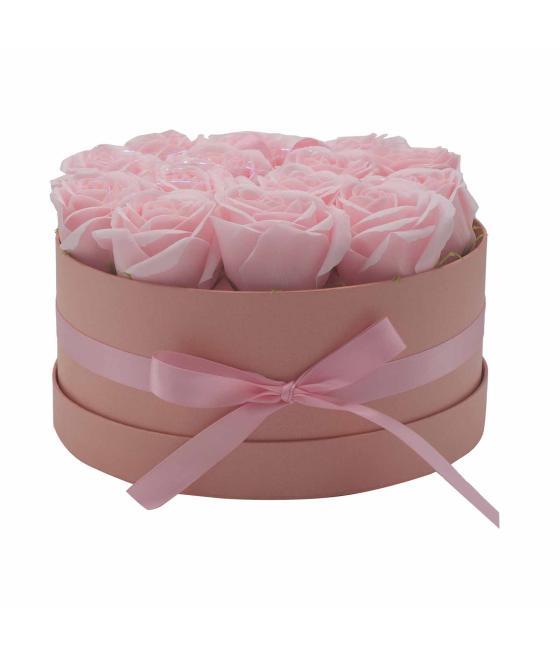 Caja de Regalo - Flor de Jabón 14 Rosas Rosas - ronda