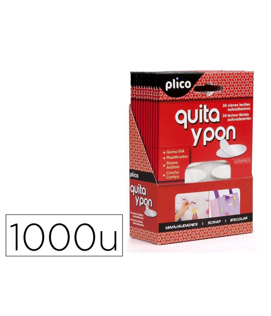 Disco de cierre plico velcro autoadhesivo quita y pon ovalado 35x12 mm color blanco caja de 1000 unidades