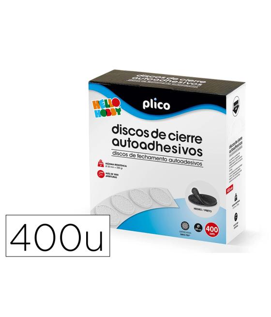 Disco de cierre plico velcro autoadhesivo mini 10 mm color blanco caja de 400 unidades