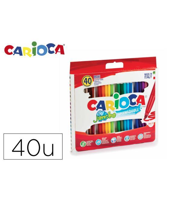 Rotulador carioca jumbo punta gruesa caja de 40 unidades colores surtidos