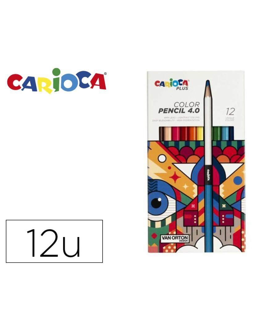 Lápices de colores carioca plus 4.0 caja de 12 unidades colores surtidos