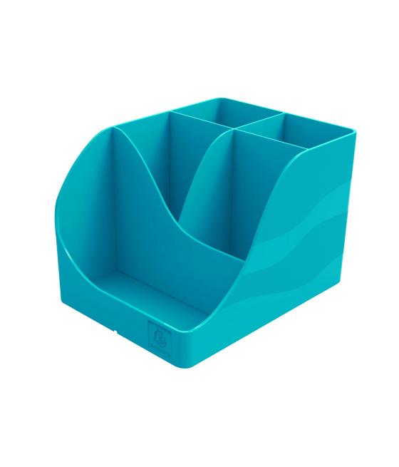 Cubilete portalápices exacompta wave skandi plástico reciclado color azul pacifico