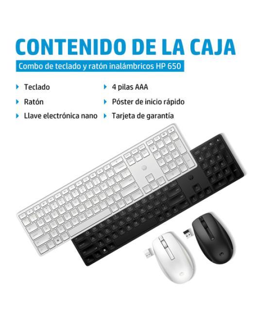 HP Combo de teclado y ratón inalámbricos 650