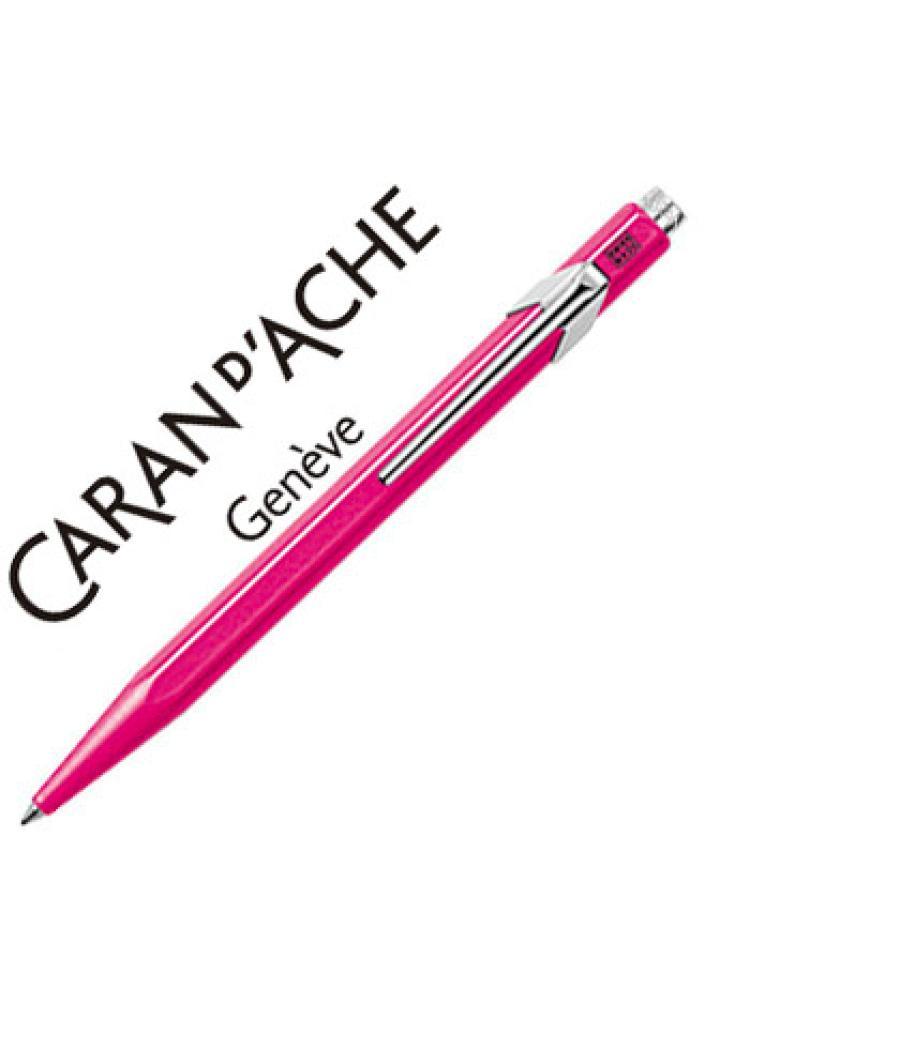 Bolígrafo caran d'ache 849 fluo rosa punta media