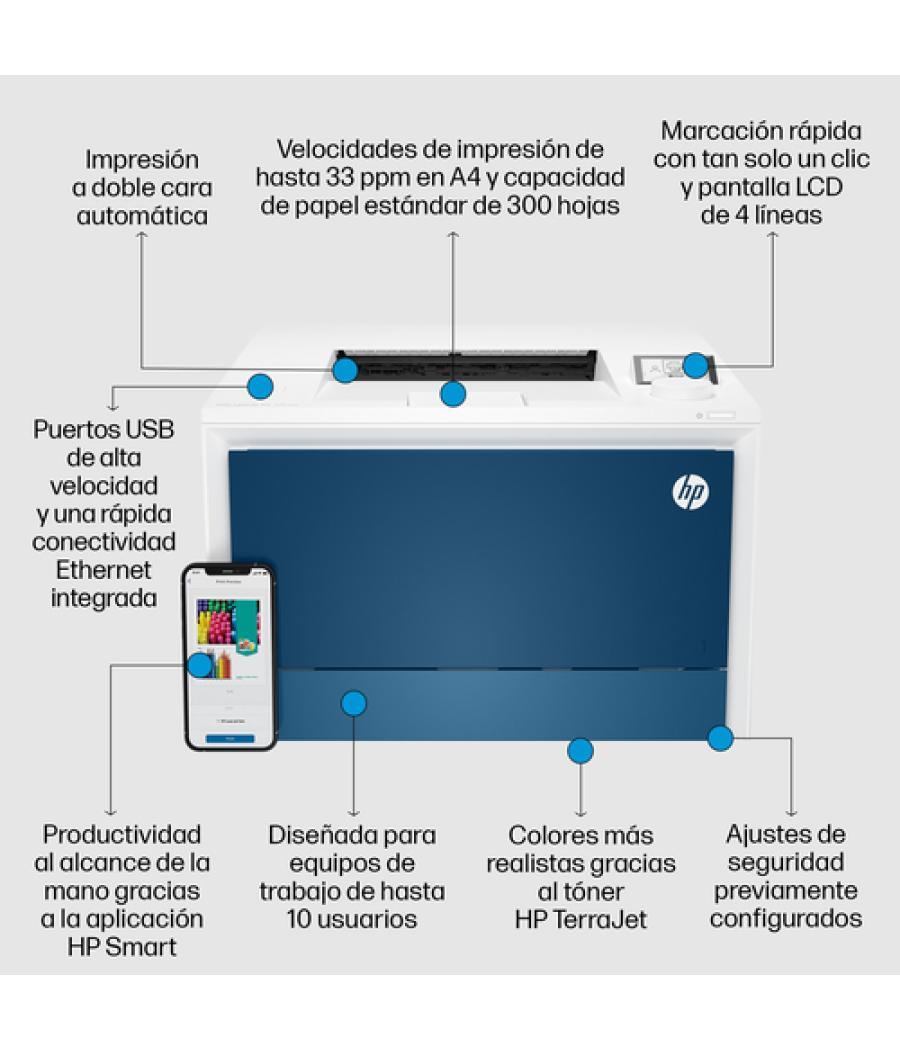 HP Color LaserJet Pro Impresora 4202dn, Color, Impresora para Pequeñas y medianas empresas, Estampado, Impresión desde móvil o t