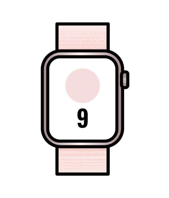 Apple watch series 9/ gps/ 45mm/ caja de aluminio rosa/ correa deportiva loop rosa claro