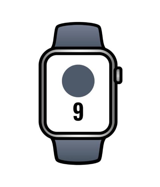 Apple watch series 9/ gps/ 45mm/ cellular/ caja de aluminio plata/ correa deportiva azul tempestad m/l