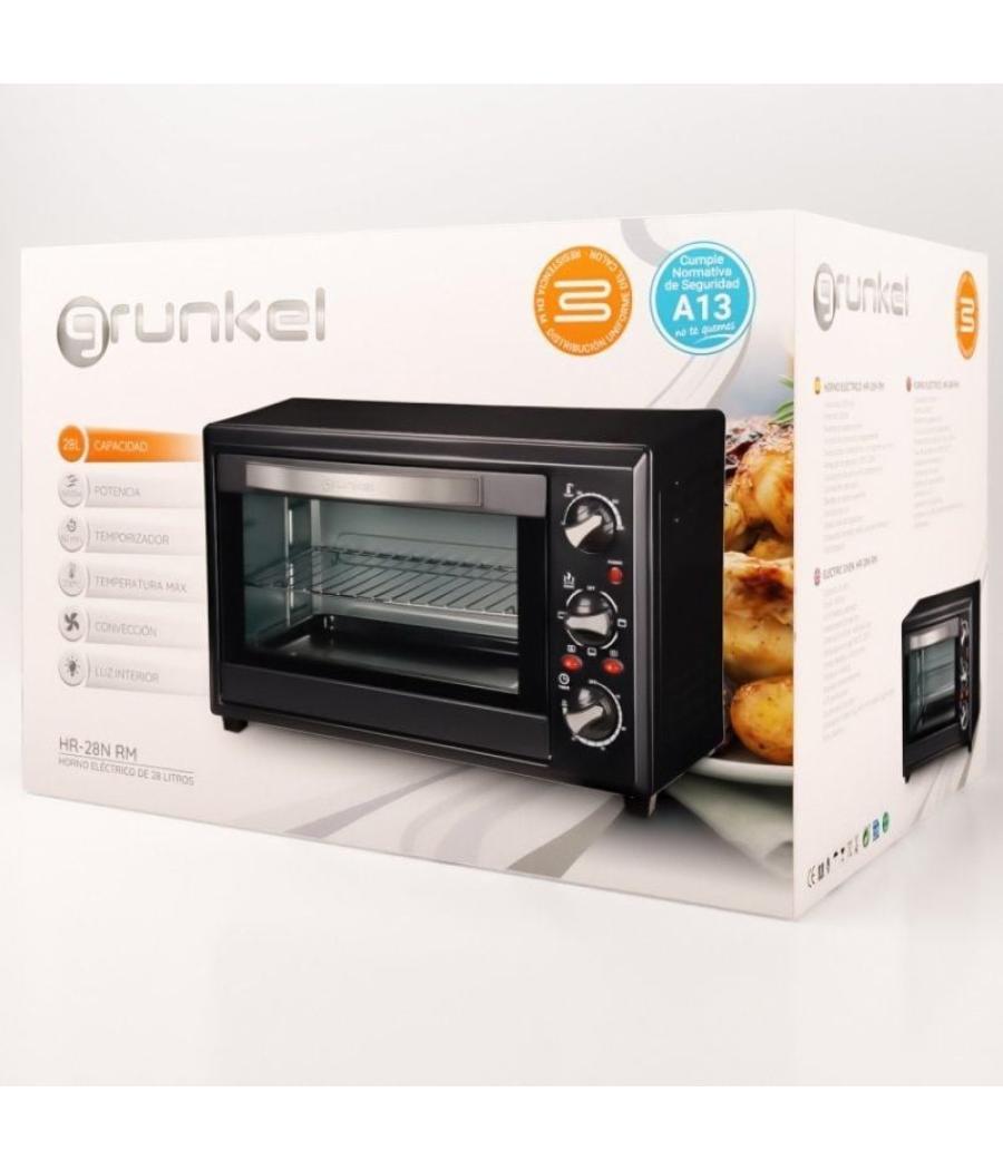 Horno de sobremesa grunkel hr-28n rm/ 1600w/ capacidad 28l