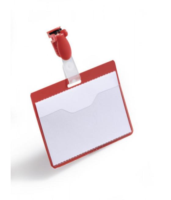 Caja de 25 identificadores con pinza rojo 60x90 durable 8106-03