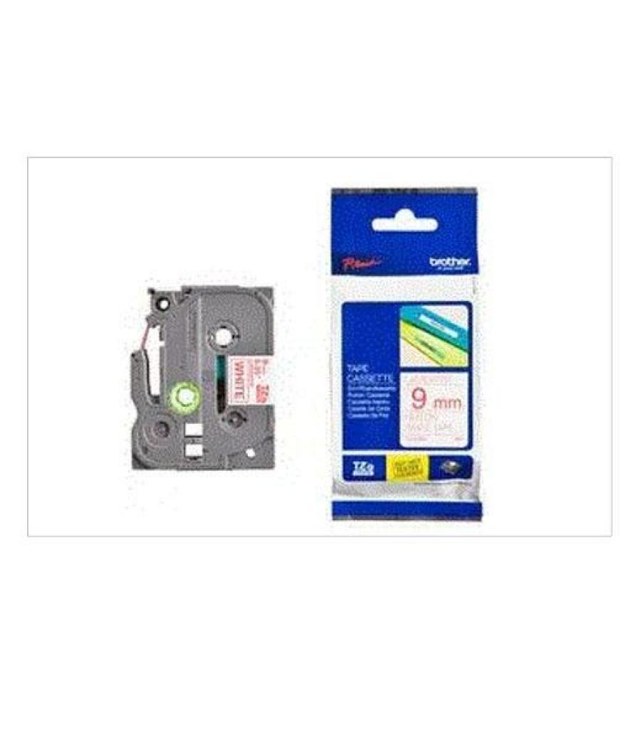 Brother cinta rotuladora laminada rojo sobre blanco 9mmx8m