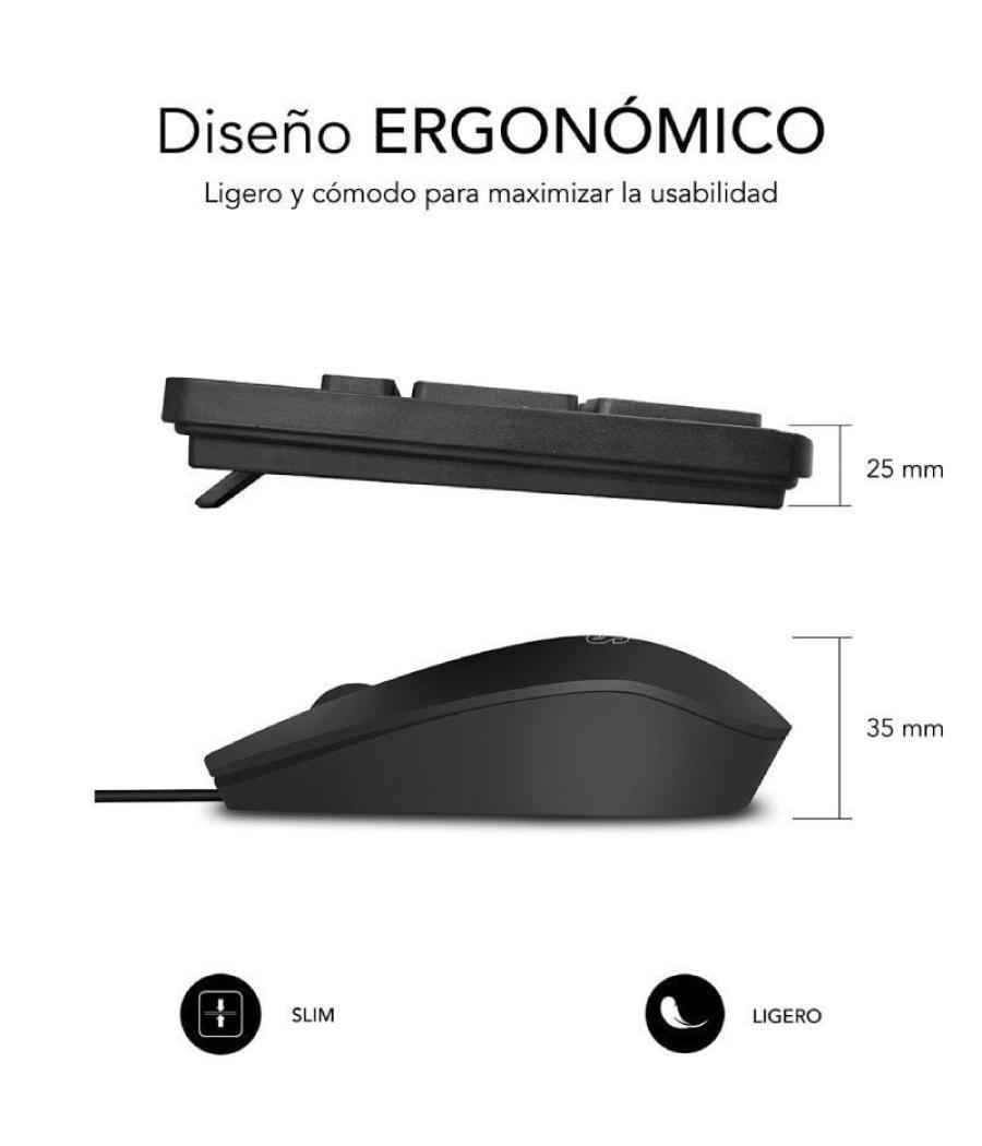 Teclado y ratón subblim combo business slim cssk01/ negro