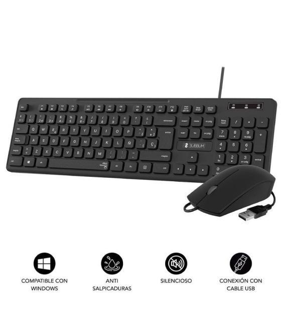 Teclado y ratón subblim combo business slim cssk01/ negro