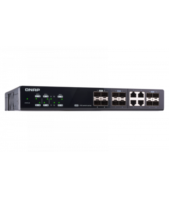 Qnap qsw-m1204-4c switch gestionado 10g ethernet (100/1000/10000) negro