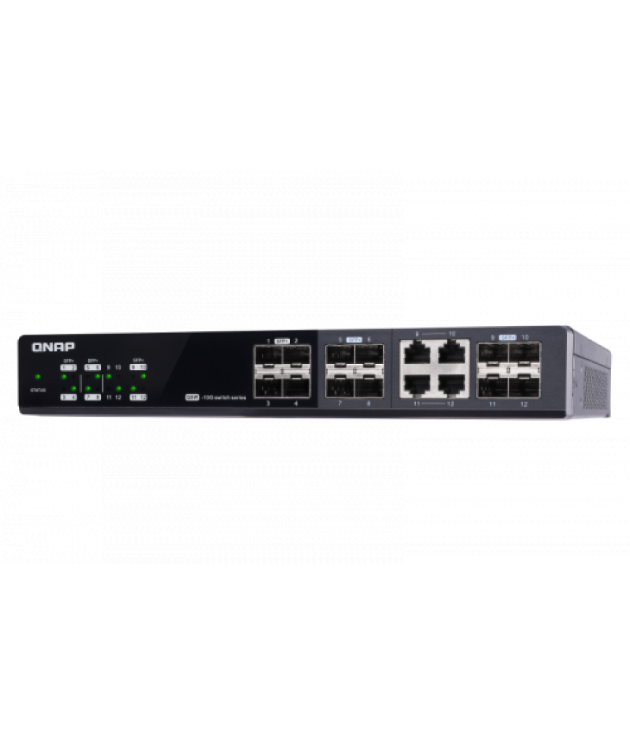 Qnap qsw-m1204-4c switch gestionado 10g ethernet (100/1000/10000) negro