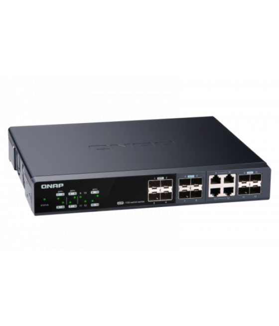 Qnap qsw-m1204-4c switch gestionado 10g ethernet (100/1000/10000) negro