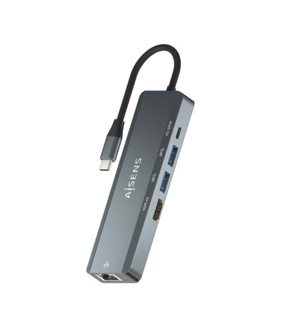 Docking usb tipo-c aisens asuc-5p011-gr/ 1xhdmi/ 2xusb/ 1xrj45/ 1xusb tipo-c/ 1xusb tipo-c pd/ gris
