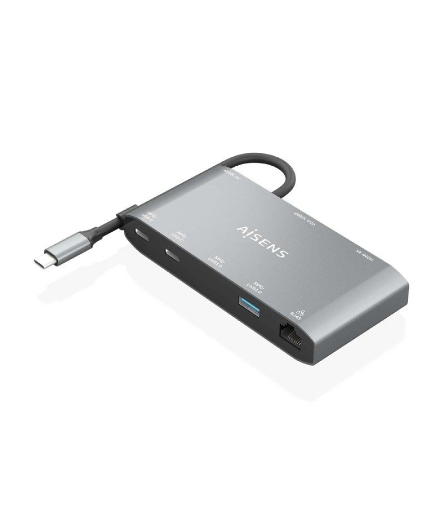 Docking usb tipo-c aisens asuc-8p010-gr/ 1xhdmi/ 1xvga/ 2xusb/ 1xrj45/ 2xusb tipo-c/ 1xusb tipo-c pd/ gris