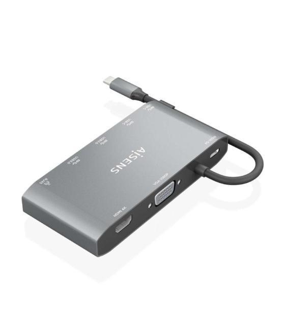 Docking usb tipo-c aisens asuc-8p010-gr/ 1xhdmi/ 1xvga/ 2xusb/ 1xrj45/ 2xusb tipo-c/ 1xusb tipo-c pd/ gris