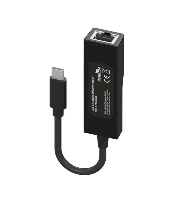 Adaptador usb 3.1 aisens a106-0765/ usb-c macho - rj45 hembra/ 11cm/ negro