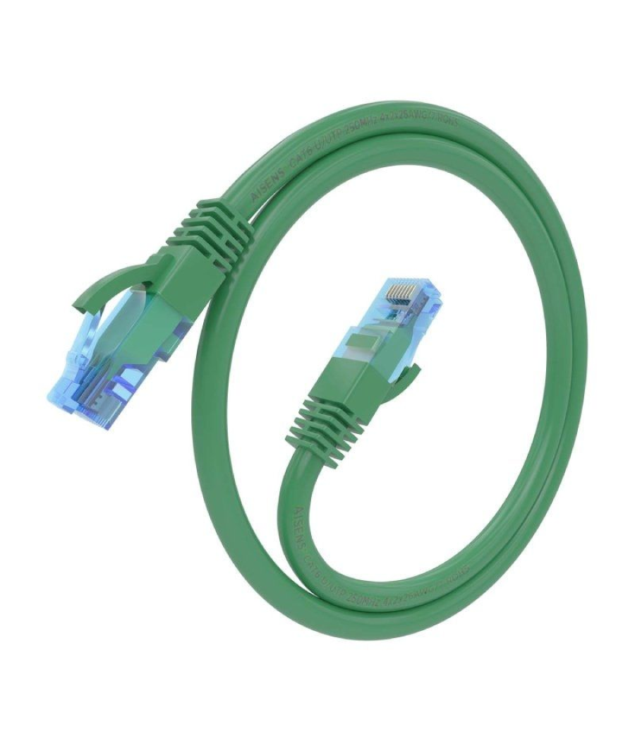 Cable de red rj45 awg26 cca utp aisens a135-0805 cat.6/ 25cm/ verde