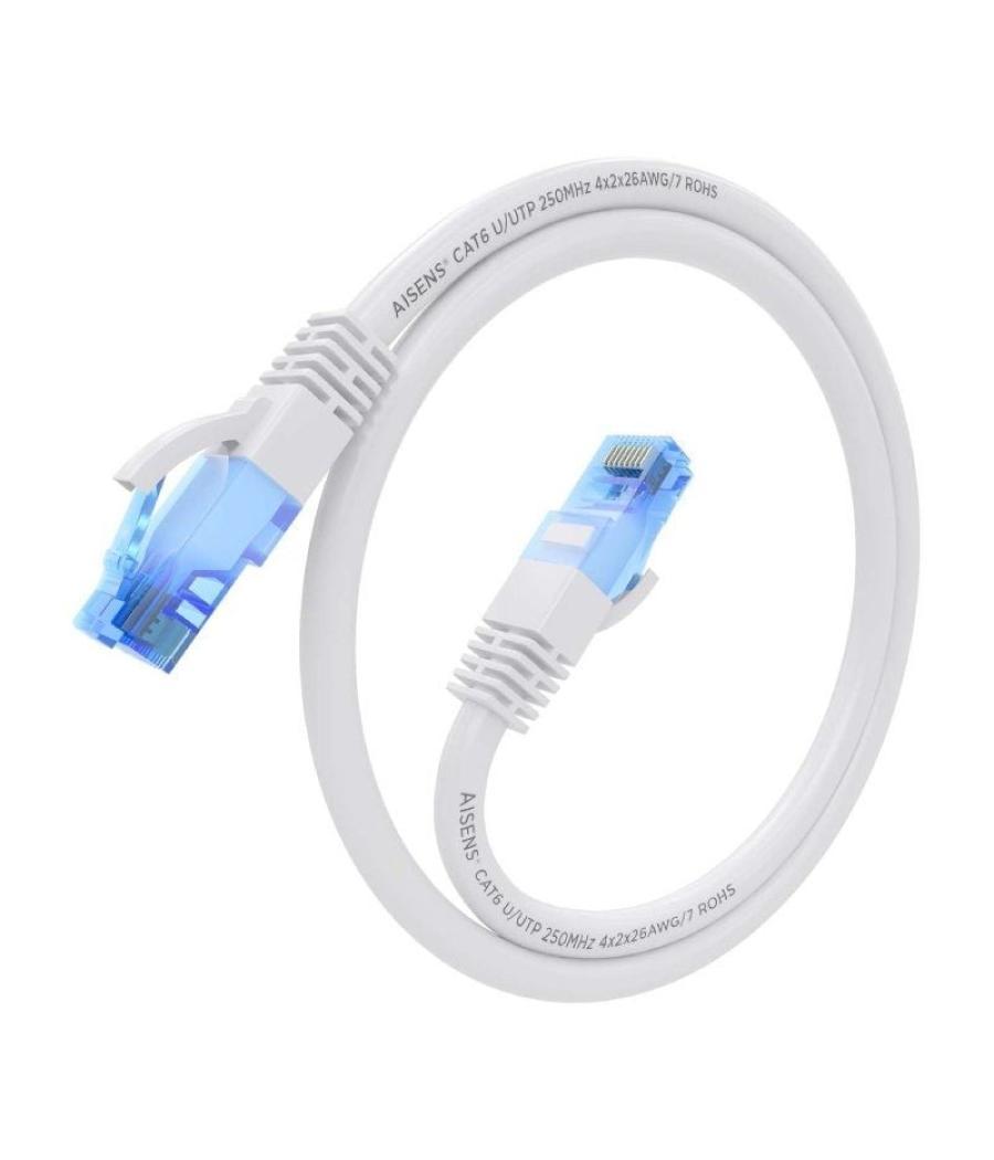 Cable de red rj45 awg26 cca utp aisens a135-0815 cat.6/ 25cm/ blanco