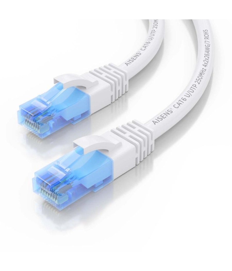 Cable de red rj45 awg26 cca utp aisens a135-0815 cat.6/ 25cm/ blanco