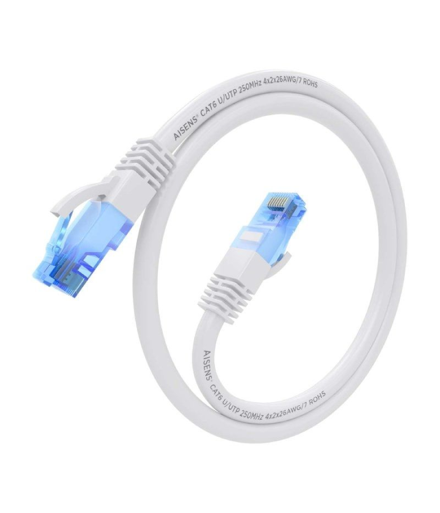 Cable de red rj45 awg26 cca utp aisens a135-0817 cat.6/ 50cm/ blanco