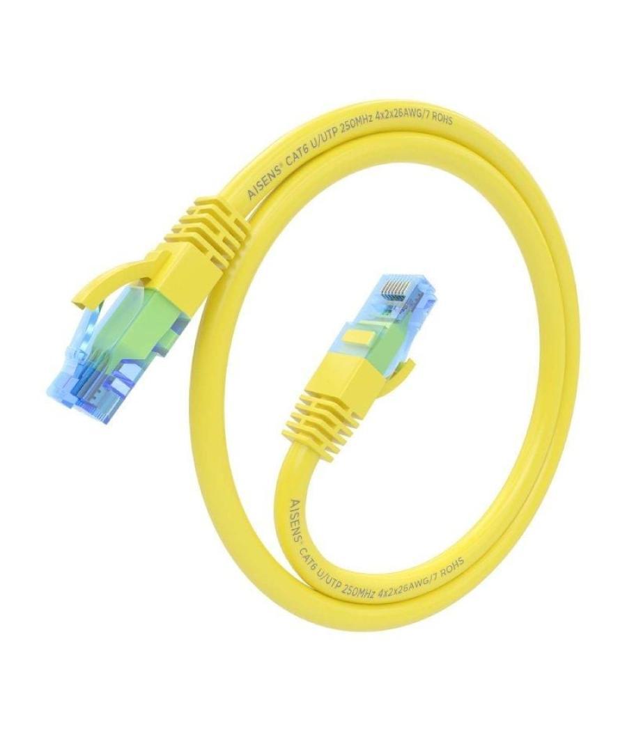 Cable de red rj45 awg26 cca utp aisens a135-0832 cat.6/ 75cm/ amarillo